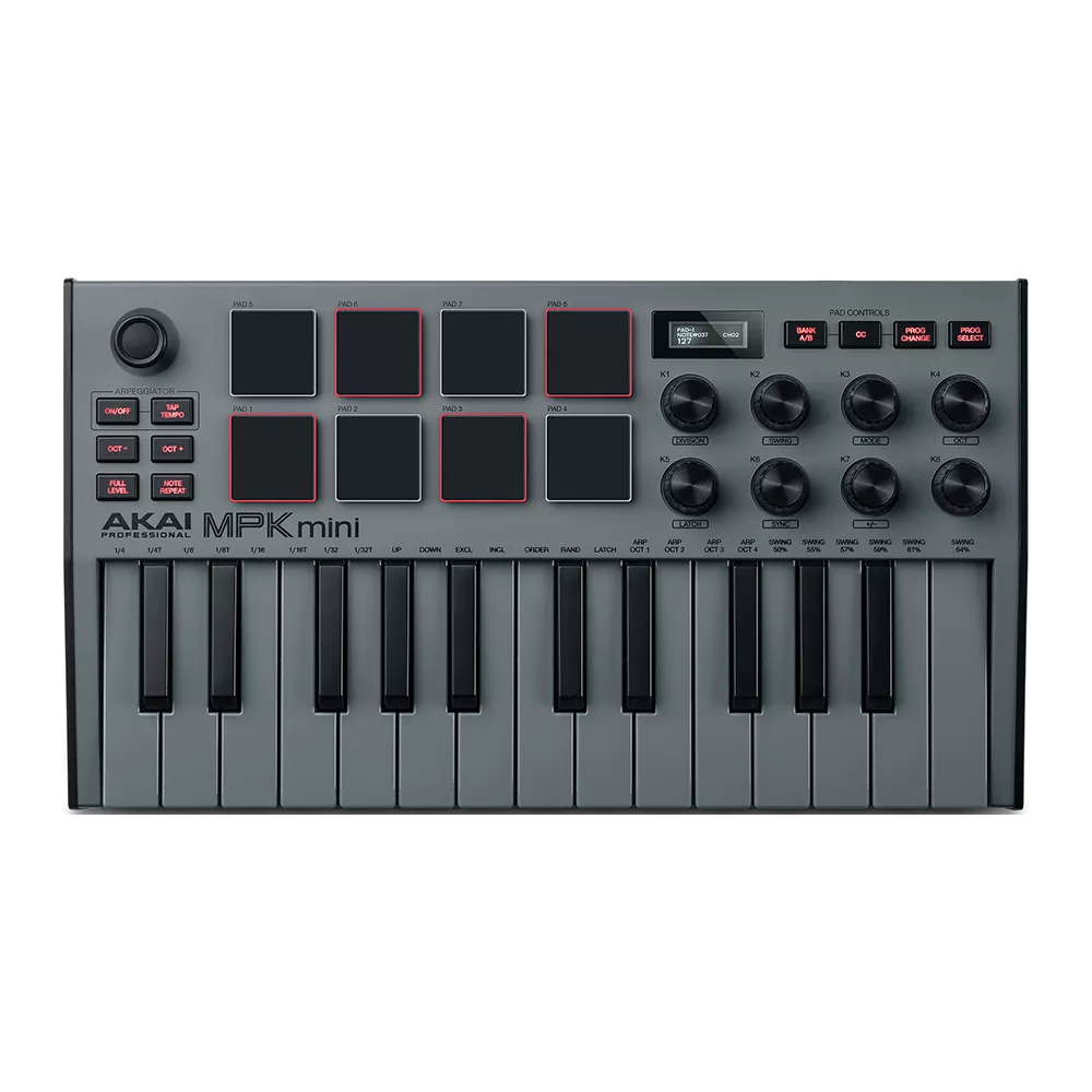 میدی کنترلر آکای ام پی کی مینی ام کی ۳ خاکستری MPK Mini MK III Grey