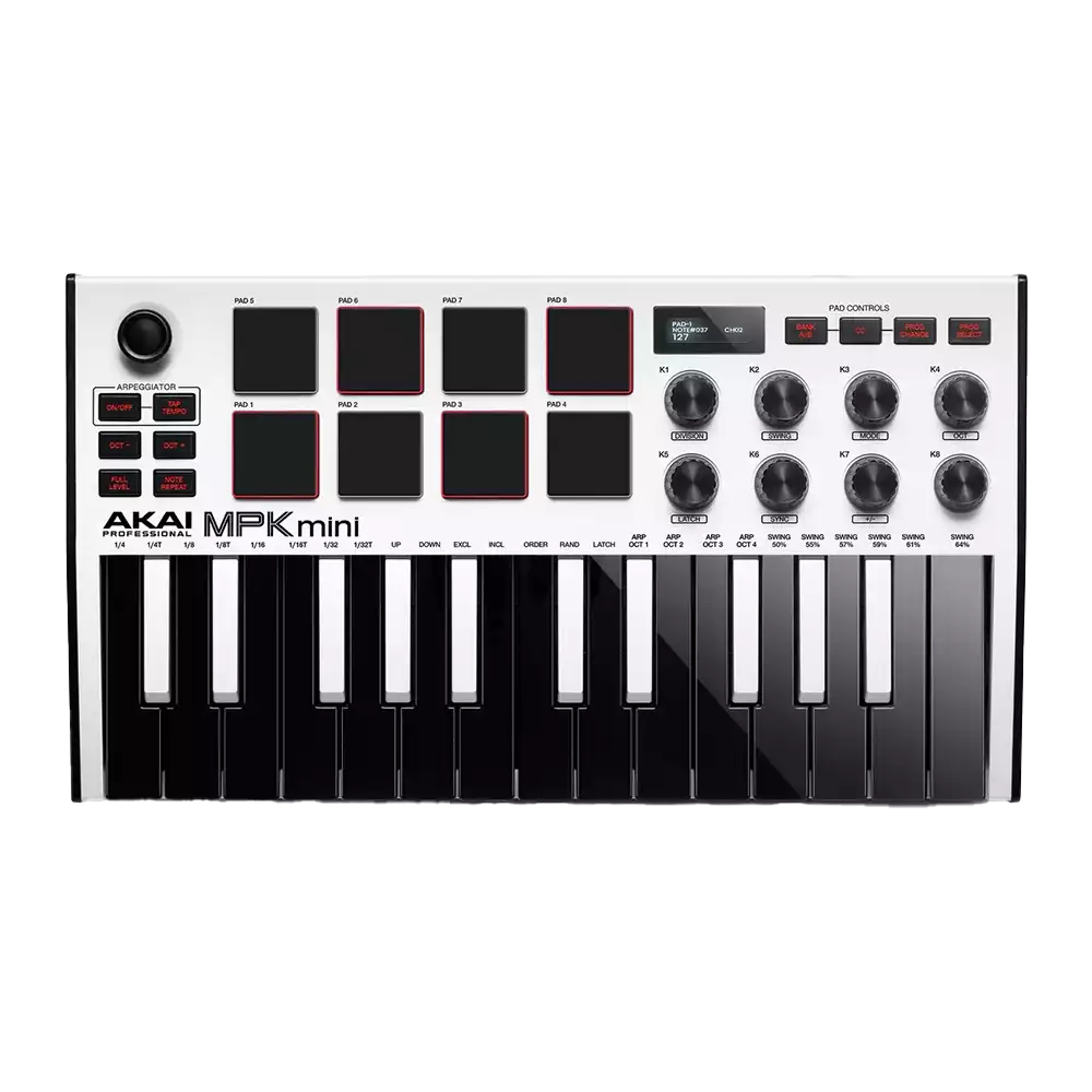 میدی کنترلر آکای ام پی کی مینی ام کی ۳ سفید MPK Mini MK III White (Like new) در حد نو