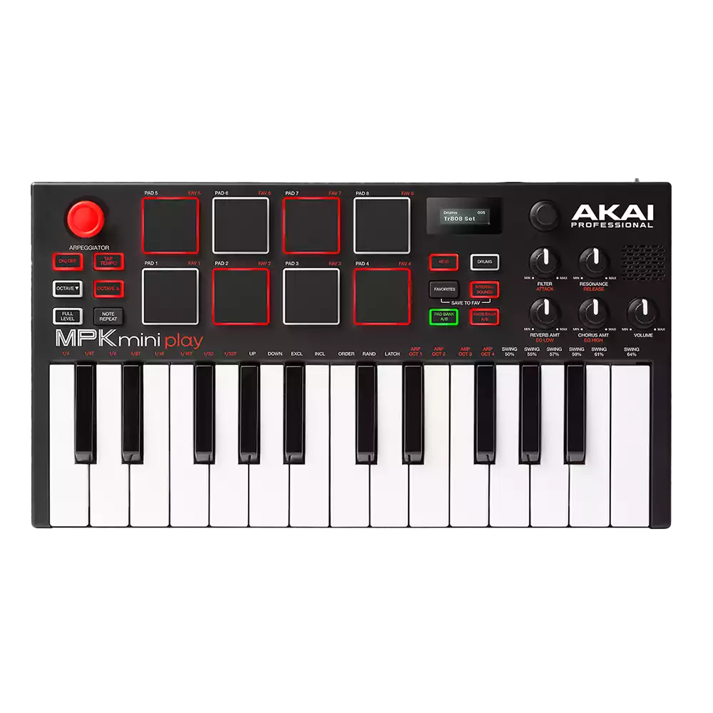 میدی کنترلر آکای ام پی کی مینی پلی جدید MPK Mini Play MK3 در حد نو