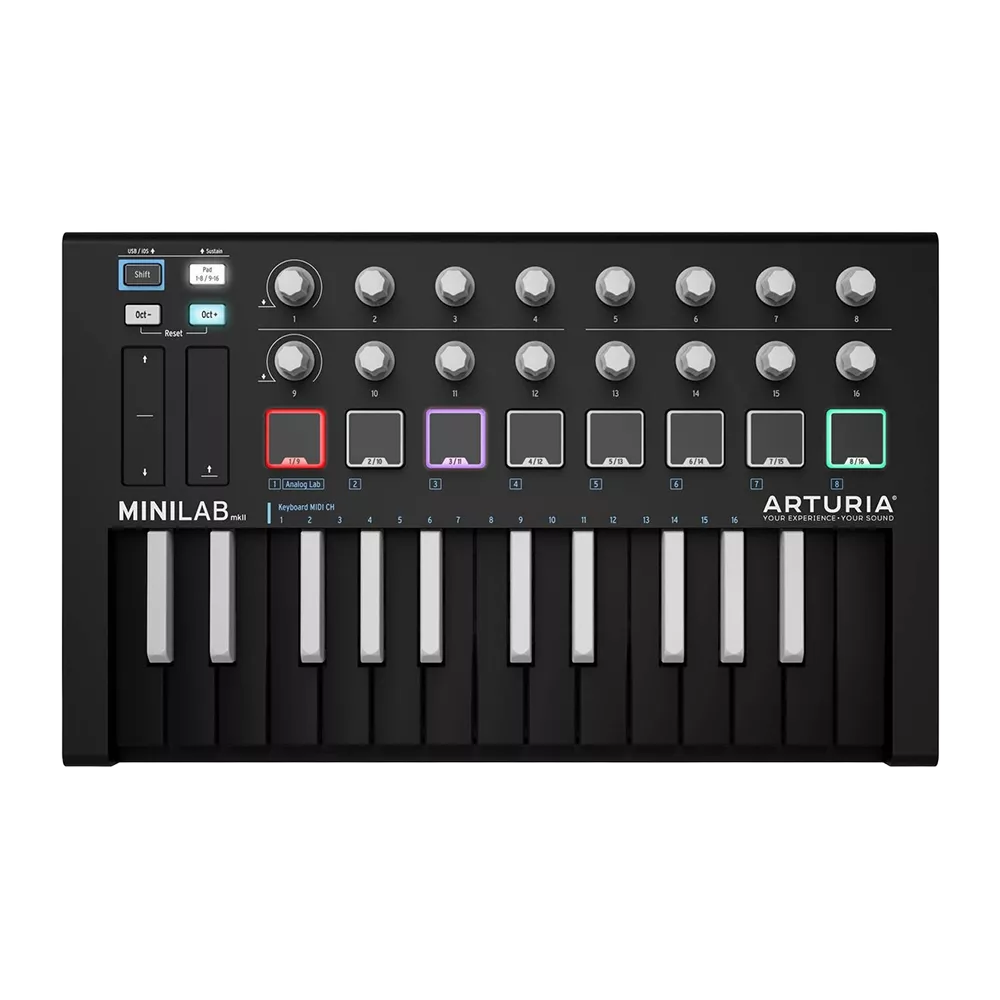 میدی کنترلر آرتوریا مینی لب ام کی ۲ مشکی MiniLab MkII Black